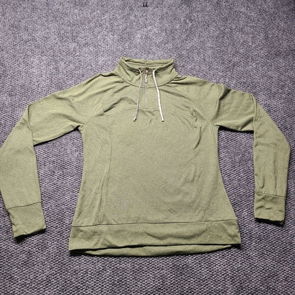Avalanche Outdoor Supply Co Womens Quarter Zip Pullover Olive Green Medium